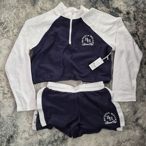 Forever 21 Womens 2 Piece Set in Navy and White